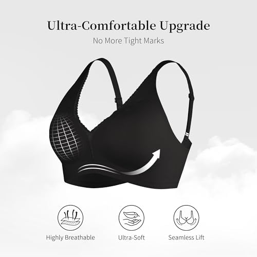 Fittingirls Women's Sexy Lace Bra - Deep V Push-Up Minimizer, Comfort Wireless Seamless Lightly Padded Lingerie - Image 8