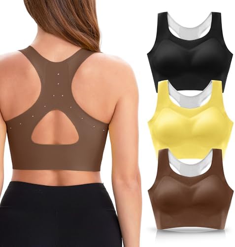 Fittingirls Sports Bras for Women High Impact, Seamless Wirefree Workout Bra with Removable Pads for Yoga Running - Image 4