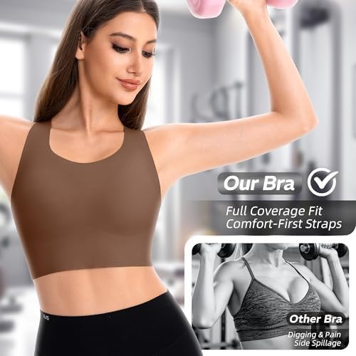 Fittingirls Sports Bras for Women High Impact, Seamless Wirefree Workout Bra with Removable Pads for Yoga Running - Image 6