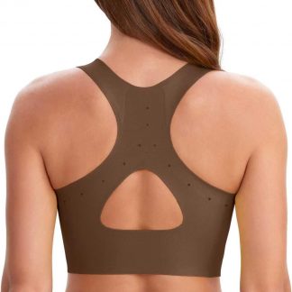 Fittingirls Sports Bras for Women High Impact, Seamless Wirefree Workout Bra with Removable Pads for Yoga Running